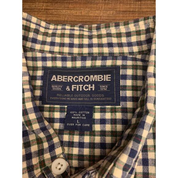 ABERCROMBIE & FITCH Men’s Checked Long Sleeve Button Down Casual Shirt / Size: L - Picture 3 of 6